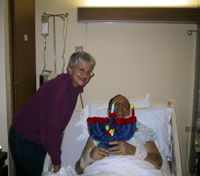 Carol & Michael light menorah