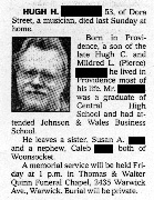 Hugh's obituary