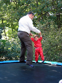 Josie and Jonathan on trampoline