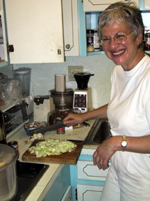 Carol chops onions