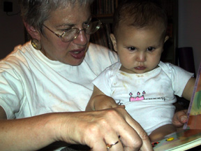 Carol reading to Josie