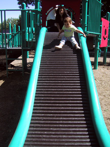 Down the slide